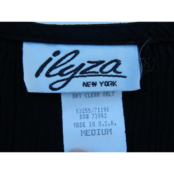 Ilyza New York Top/Blouse Women's Size M Black & White Full Zip Front Tie Back - Picture 7 of 11